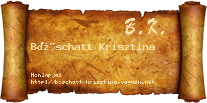 Böschatt Krisztina névjegykártya
